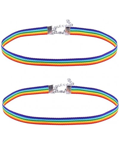 2Pcs Choker Necklace for Women Girls Colorful Rainbow Gay Lesbian Pride Lace 2022 New Chocker Ribbon Collar Jewelry Gift for ...