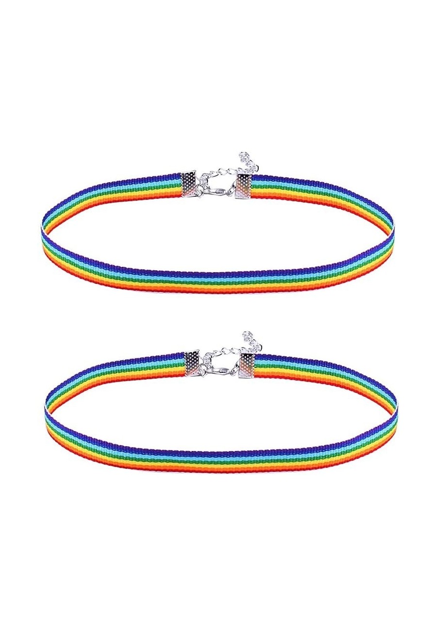 2Pcs Choker Necklace for Women Girls Colorful Rainbow Gay Lesbian Pride Lace 2022 New Chocker Ribbon Collar Jewelry Gift for ...