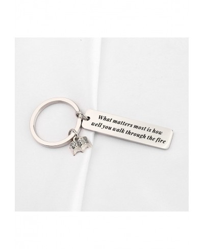 Book Quote Keychain What Matters Most Is How Well You Walk Through The Fire Keychain Literature Jewelry Gift for Book Lover (...