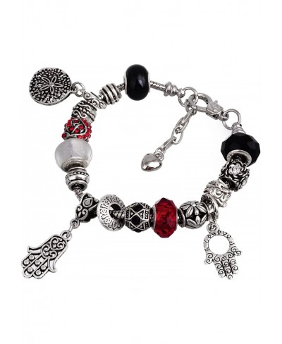 RUBYCA Friendship Charm Bracelet European Style with Rolo Chain Toggle Clasp BFF Charms Silver Tone $9.82 Charms & Charm Brac...