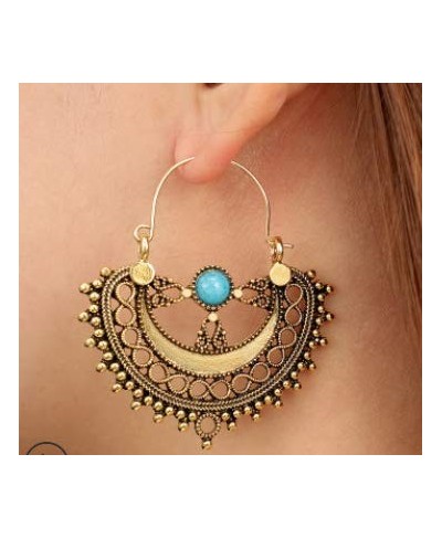 Boho Beads Earring Gold Hollow out Pendant Jewelry for Women and Girls (Silver) $9.47 Jewelry Sets