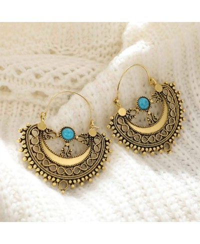 Boho Beads Earring Gold Hollow out Pendant Jewelry for Women and Girls (Silver) $9.47 Jewelry Sets