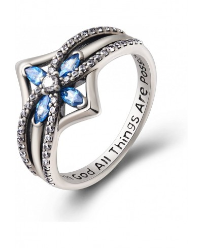Cross Ring Vintage Tone Sterling Silver With God All Things Are Possible CZ Band Rings Size 6-10 $19.89 Bands