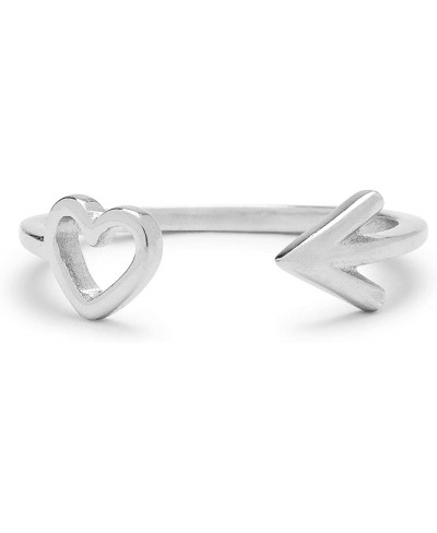 Silver-Plated Heart & Arrow Toe Ring - .925 Sterling Silver Adjustable Ends - One Size $18.95 Toe Rings