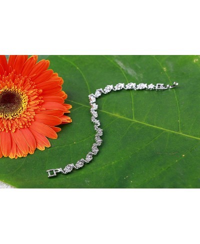 Women's Daily Wear Fashion Floral And Leaves Bracelet Of Brass Alloy Made With Crystal $41.10 Link