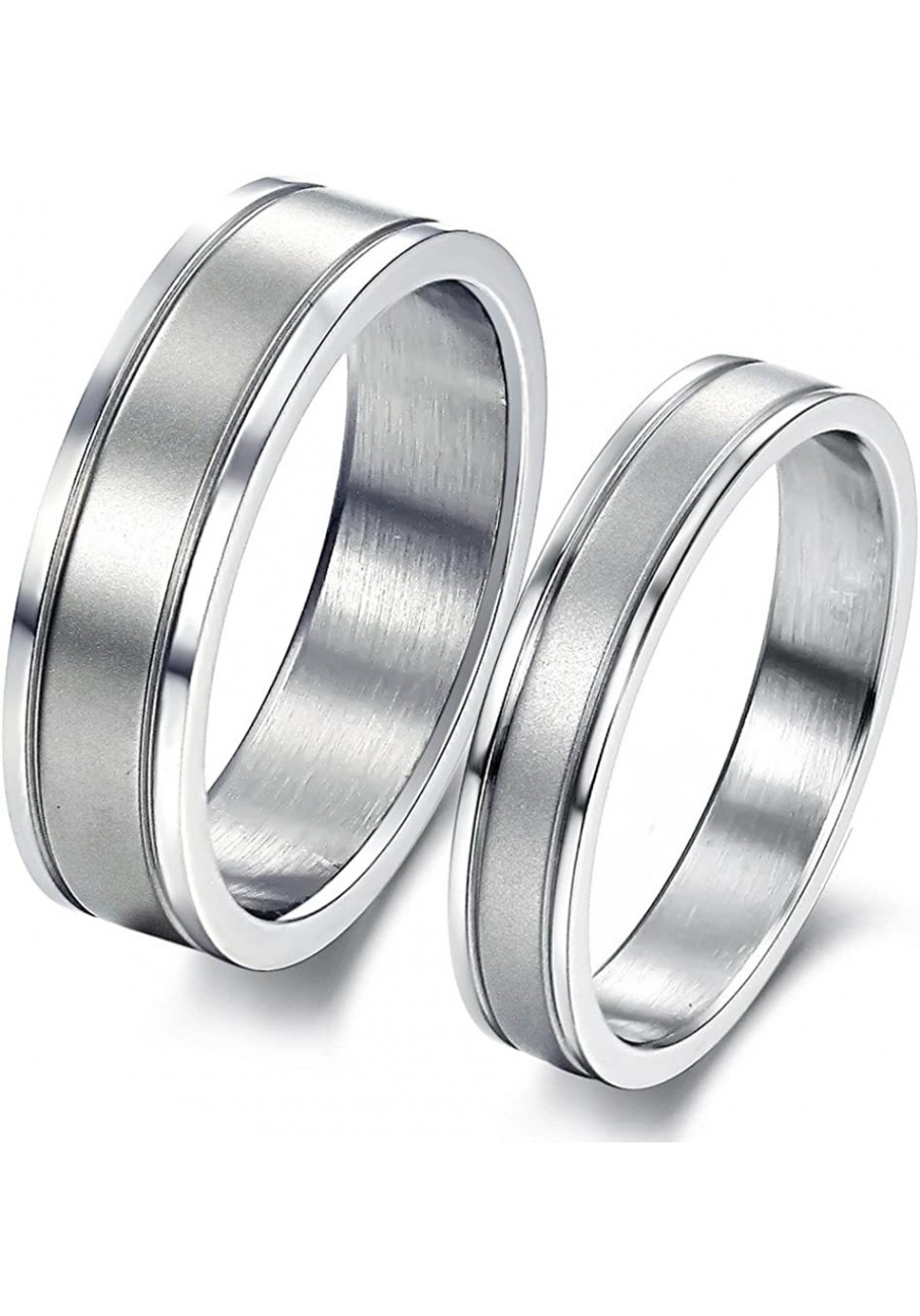 His or Hers (Priced Separate) Korean Style Titanium Stainless Steel Wedding Bands Set Ring R230 $7.79 Wedding Bands