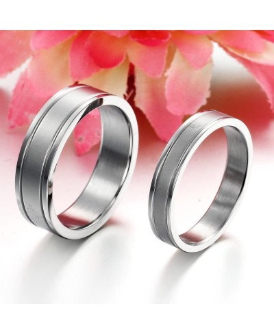 His or Hers (Priced Separate) Korean Style Titanium Stainless Steel Wedding Bands Set Ring R230 $7.79 Wedding Bands