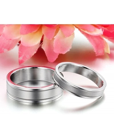 His or Hers (Priced Separate) Korean Style Titanium Stainless Steel Wedding Bands Set Ring R230 $7.79 Wedding Bands