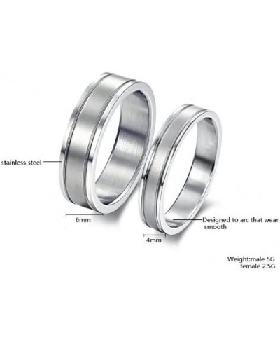 His or Hers (Priced Separate) Korean Style Titanium Stainless Steel Wedding Bands Set Ring R230 $7.79 Wedding Bands