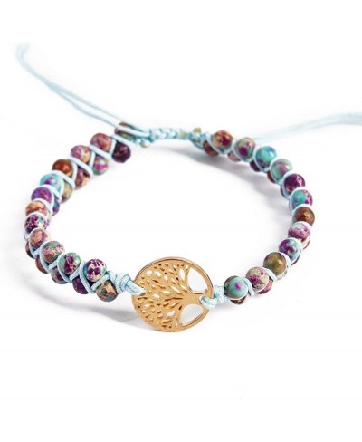 Boho Handmade Natural Stone Bead 3 Row Wide Wrap Wrist Statment Bracelet Jewelry Collection $10.57 Bangle