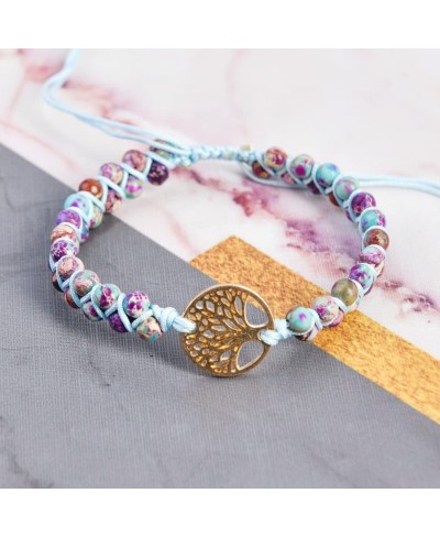 Boho Handmade Natural Stone Bead 3 Row Wide Wrap Wrist Statment Bracelet Jewelry Collection $10.57 Bangle