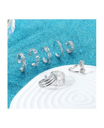 925 Sterling Silver Toe Ring for Women Adjustable Rings CZ Flower Heart Open Toe Rings $9.27 Toe Rings