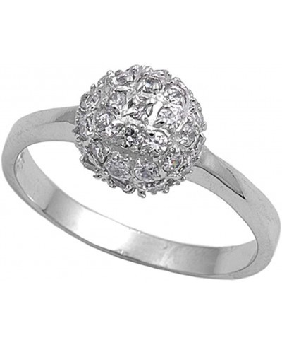 White CZ Ball Cluster Fashion Chic Ring New .925 Sterling Silver Band Sizes 5-9 $33.02 Bands