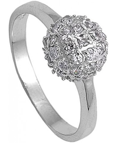 White CZ Ball Cluster Fashion Chic Ring New .925 Sterling Silver Band Sizes 5-9 $33.02 Bands