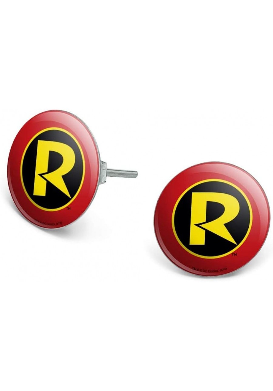 Batman Robin Logo Novelty Silver Plated Stud Earrings $12.92 Stud