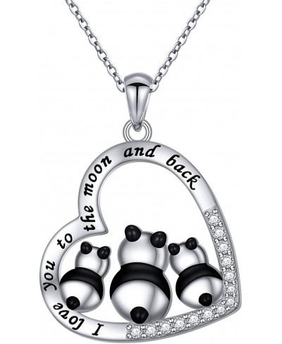 S925 Sterling Silver Cute Animal Panda Pendant Necklace for Women Teen Girls Penda Lover Gifts $19.02 Pendant Necklaces