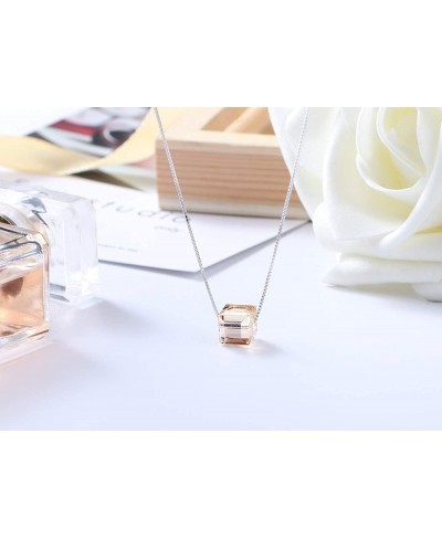 Crystal Jewelry Set Golden Cube Necklace and Fish Hook Earrings Bundle $33.28 Jewelry Sets