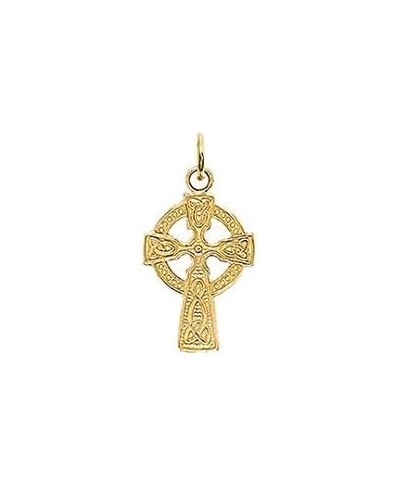 Solid 10k Gold Celtic Trinity Knot Cross Charm Pendant $34.85 Pendants & Coins