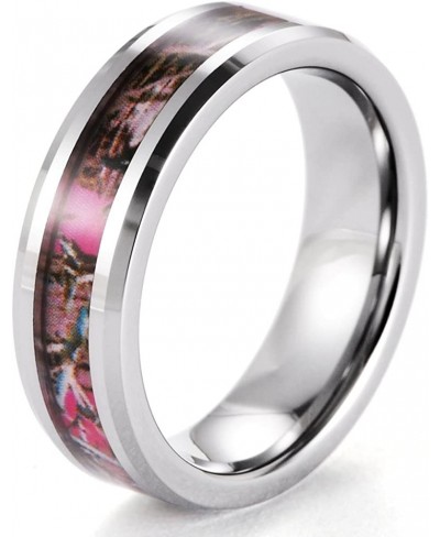 Women's 6mm Tungsten Pink Tree Camo Ring $27.83 Engagement Rings