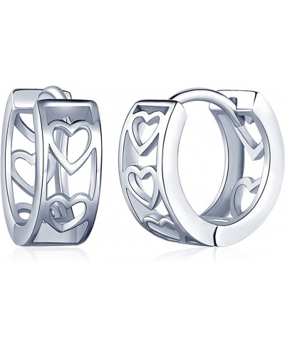 925 Sterling Silver Fashionable Design Hollow Heart Hoop Creole Earrings for Women/Ladies/Girls $12.99 Hoop