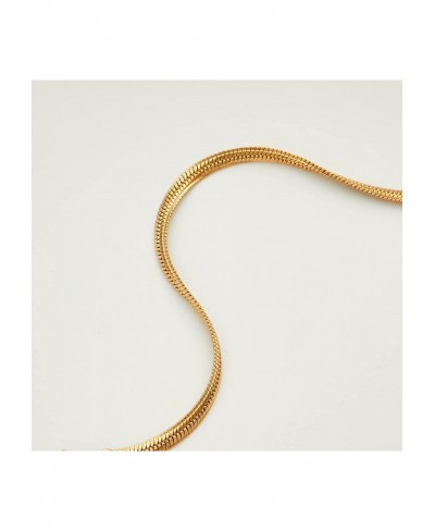 Bracelet for Women Gold Snake Chain Herringbone 18K Gold Plated Simple Jewelry $20.86 Link