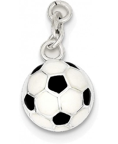 Sterling Silver Enameled Soccer Ball Charm $27.82 Charms & Charm Bracelets