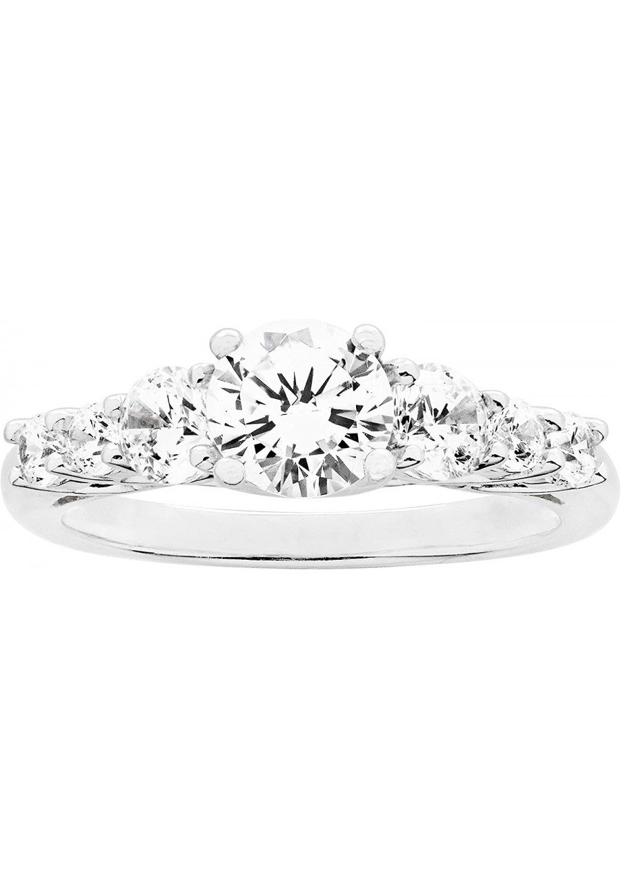 .925 Sterling Silver Round Cubic Zirconia Seven Stone Engagement or Anniversary Ring $25.41 Statement