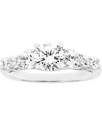 .925 Sterling Silver Round Cubic Zirconia Seven Stone Engagement or Anniversary Ring $25.41 Statement