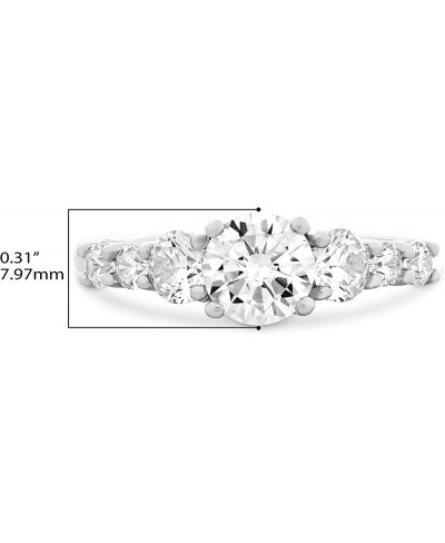 .925 Sterling Silver Round Cubic Zirconia Seven Stone Engagement or Anniversary Ring $25.41 Statement