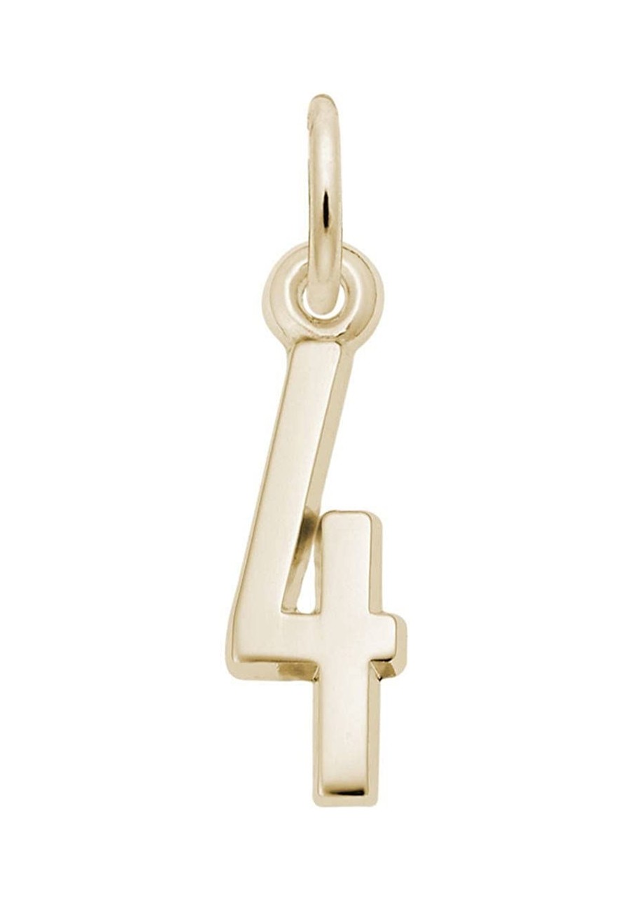 Number 4 Charm (Choose Metal) $16.29 Charms & Charm Bracelets