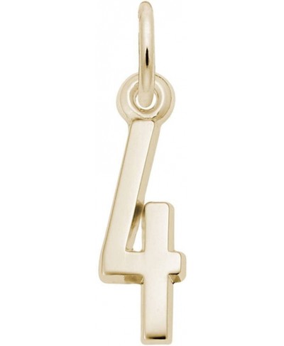 Number 4 Charm (Choose Metal) $16.29 Charms & Charm Bracelets