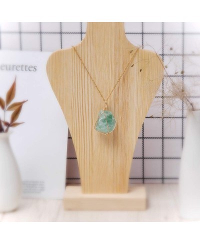 Wire Wrapped Raw Gemstone Crystal Pendant Necklace Handmade Natural Healing Crystal Jewelry for Women $10.58 Pendant Necklaces
