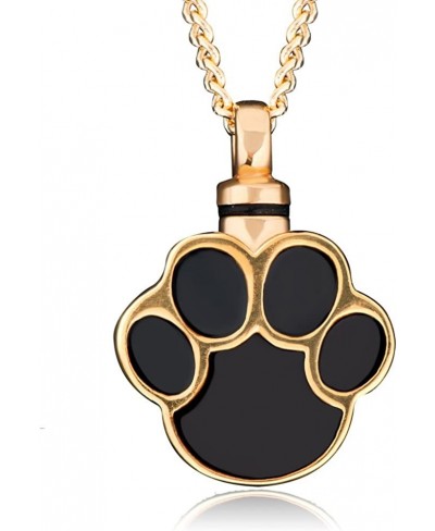 Gold Plated Dog Cat Paw Print Urn Necklace for Ashes Memorial Cremation Jewelry $13.03 Pendants & Coins