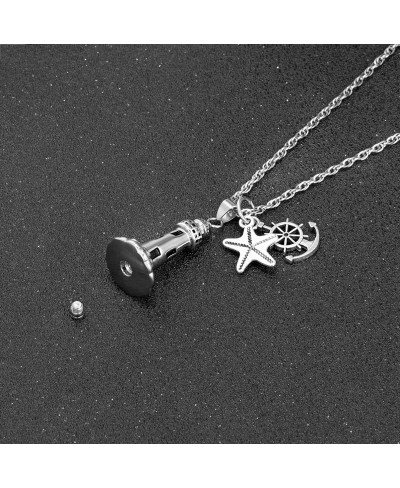 Lighthouse Urn Necklace for Ashes Memorial Keepsake Pendant with Starfish Charms Cremation Jewelry $16.83 Pendant Necklaces