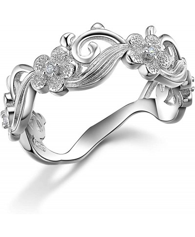 Flower Round White CZ Engagement Ring Vintage Wedding Band 925 Sterling Silver Women 5-10 $18.27 Bridal Sets