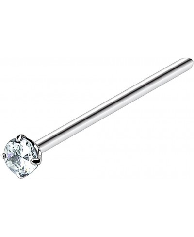 Round 2mm Prong Set CZ Top 316L Surgical Steel Fish Tail Nose Ring (Sold Per Piece) $9.50 Piercing Jewelry