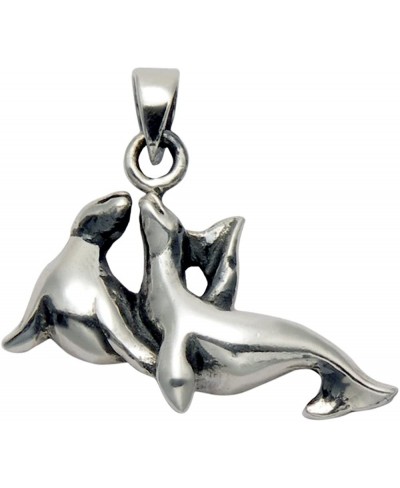 Sterling Silver Playful Seals Pendant $17.07 Pendants & Coins