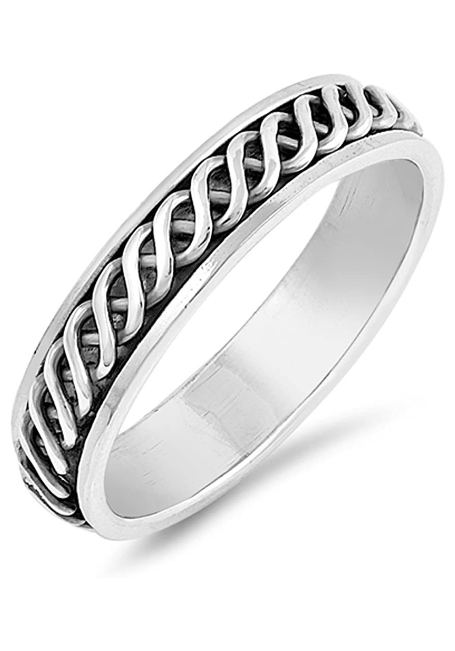 Oxidized Criss Cross Knot Spinning Ring New .925 Sterling Silver Band Sizes 7-13 $20.81 Bands