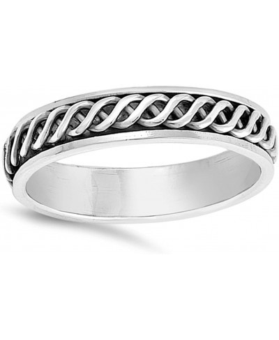 Oxidized Criss Cross Knot Spinning Ring New .925 Sterling Silver Band Sizes 7-13 $20.81 Bands