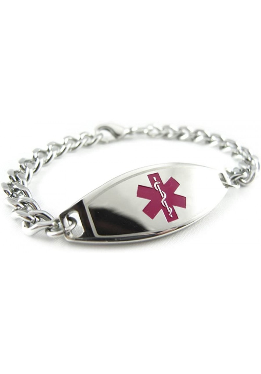 Pre-Engraved & Customized Penicillin Allergy Alert Medical Bracelet Purple $22.81 Identification