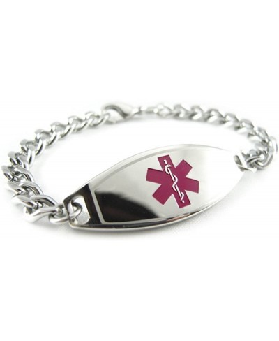 Pre-Engraved & Customized Penicillin Allergy Alert Medical Bracelet Purple $22.81 Identification