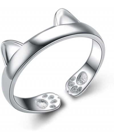 Innovative Cat Lovey Kitty Paw Sterling Silver Open Pinky Ring $13.09 Statement