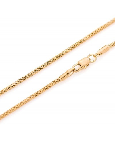 1mm thick 18K gold plated on solid sterling silver 925 Italian COREANA POPCORN chain necklace chocker bracelet anklet - 15 20...