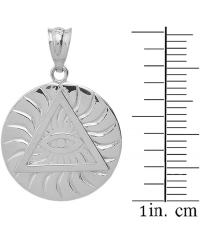 Sterling Silver Triangle Eye of Providence Illuminati All Seeing Eye Round Pendant $19.02 Pendants & Coins