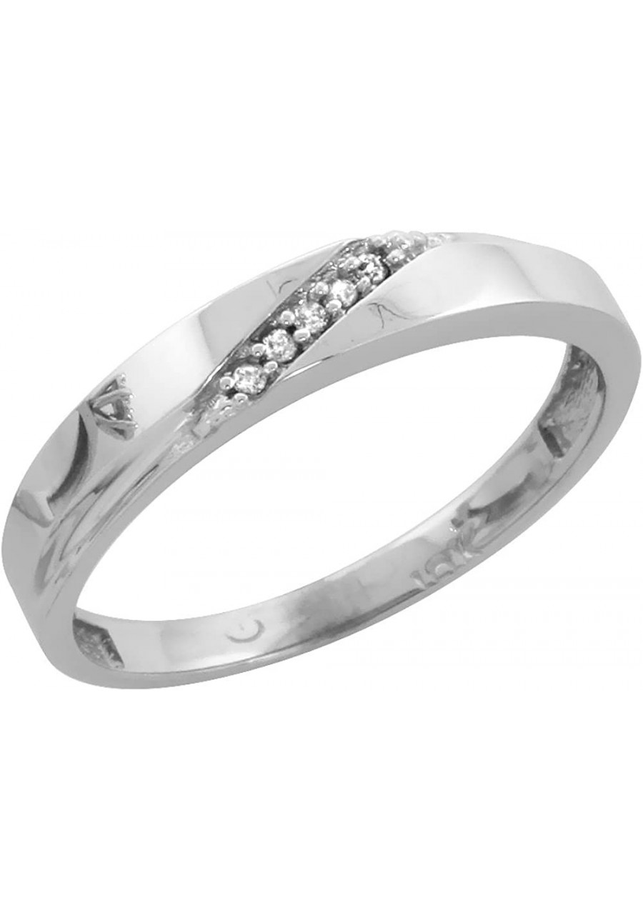 Sterling Silver ladies Diamond Wedding Band Rhodium finish 1/8 inch wide $32.98 Wedding Bands