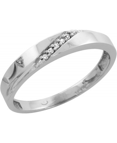 Sterling Silver ladies Diamond Wedding Band Rhodium finish 1/8 inch wide $32.98 Wedding Bands