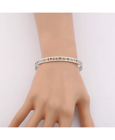 Religious Jewelry Inspirational Bracelets Cuff Bangle Bible Verse God is Within Her She Will Not Fall for Women $14.50 Bangle