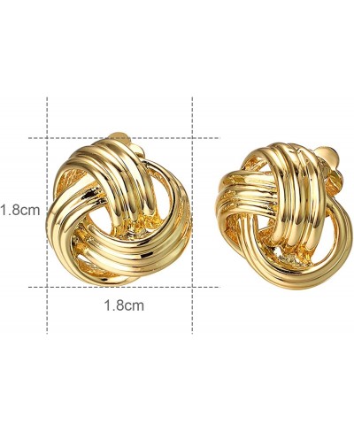 Love Knot Clip On Earrings For Women Fashion Sparkly 18K Gold Plated Bride Knot Earrings For Non Pierced Ears $13.49 Clip-Ons