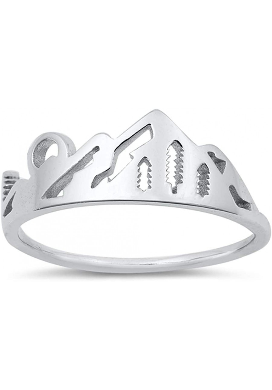 Beautiful Scenic Mountain Range Cutout Ring New .925 Sterling Silver Band Sizes 4-10 $12.06 Bands