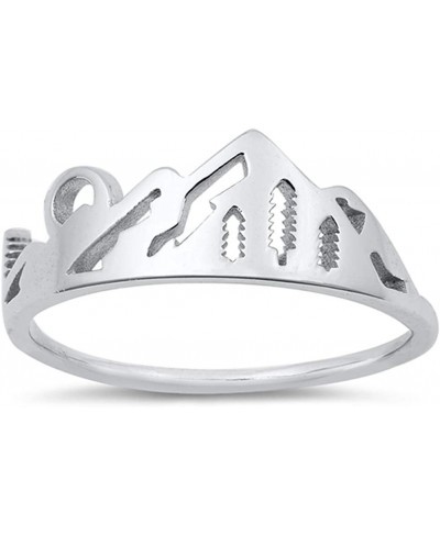 Beautiful Scenic Mountain Range Cutout Ring New .925 Sterling Silver Band Sizes 4-10 $12.06 Bands